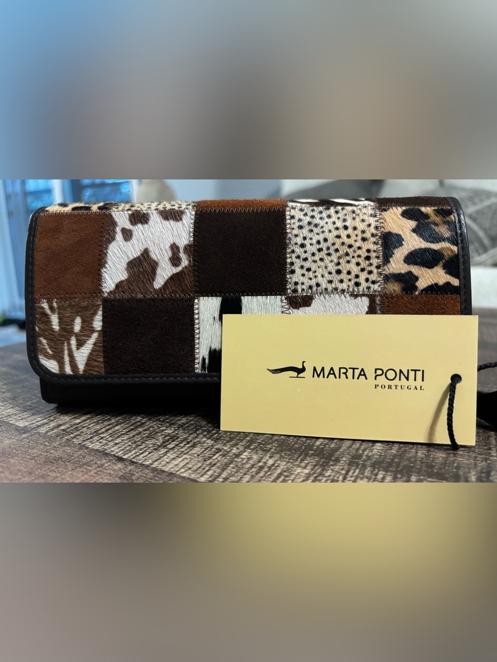 Marta Ponti Patchwork Haircalf Leather Wallet - Picture 9 of 10